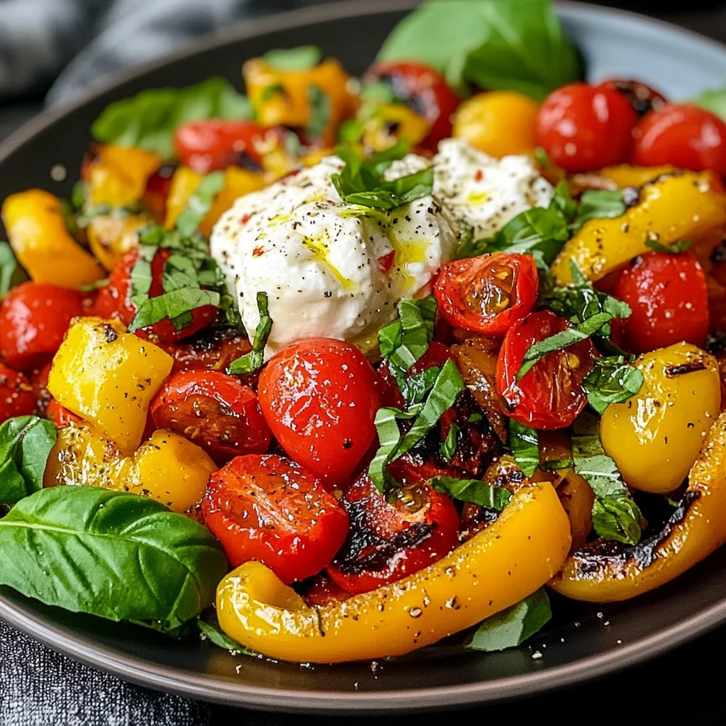 Salade de poivrons grillés à la burrata