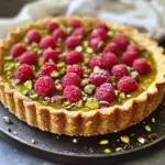 Tarte frangipane pistache framboises