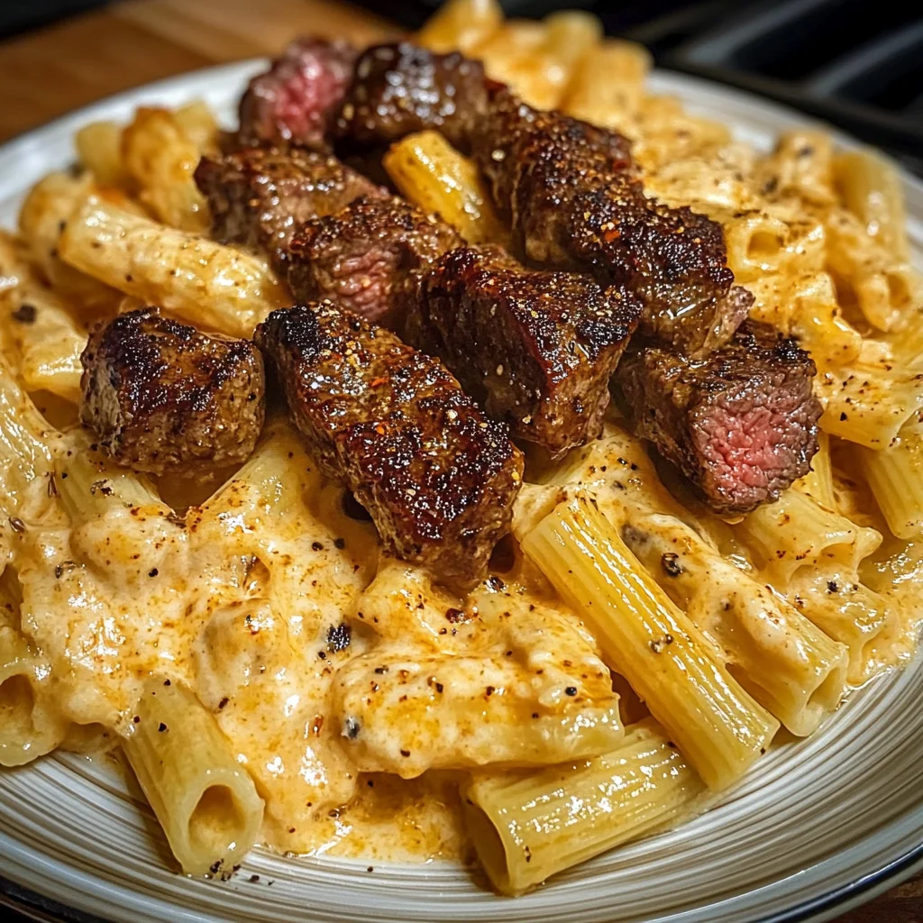 Boeuf au Beurre à l'Ail Cajun avec Rigatoni Crémeux au Velveeta