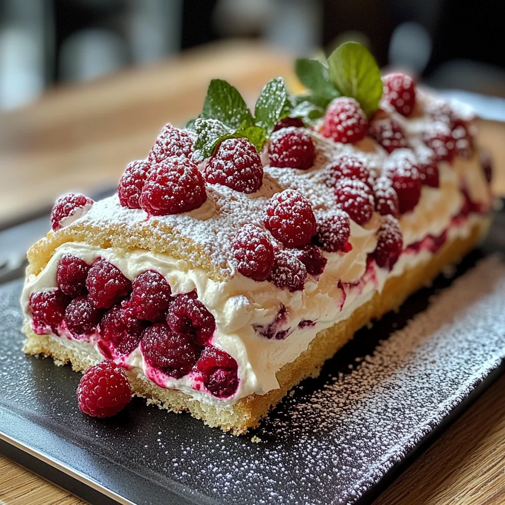 Bûche au Mascarpone et à la Framboise