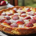 Clafoutis à la rhubarbe et fraises