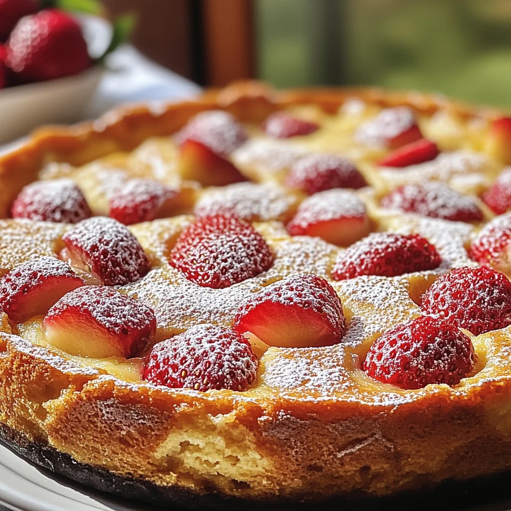 Clafoutis à la rhubarbe et fraises