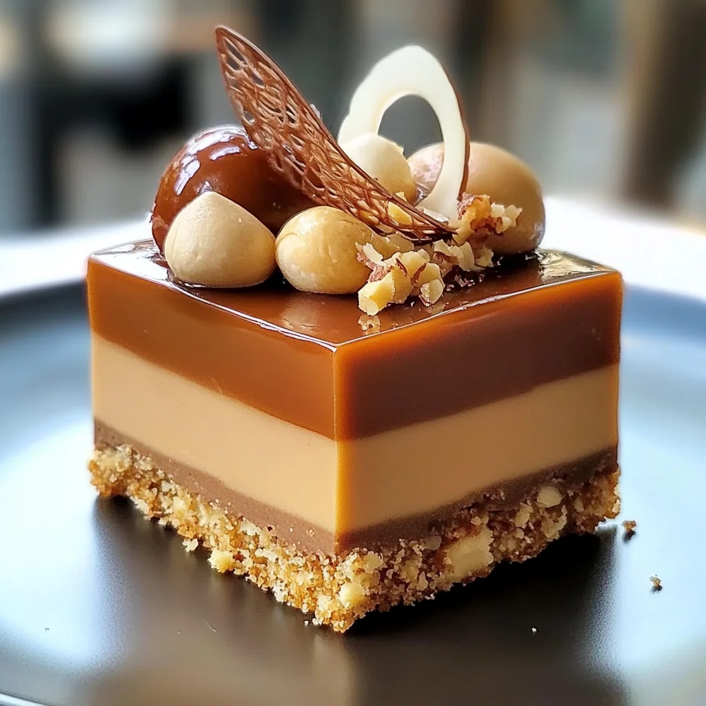 Entremets caramel et mousse noisette