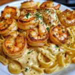 Fettuccine Alfredo aux Crevettes Cajun