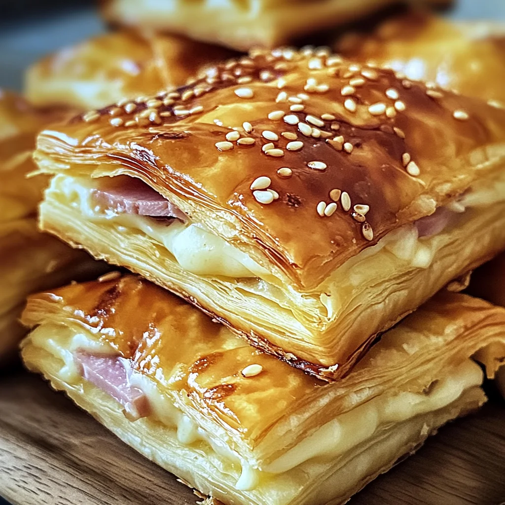 Feuilletés Croustillants au jambon de poulet et Fromage