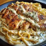 Linguine au Poulet au Beurre à l'Ail et Sauce au Fromage