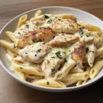 Penne au Poulet Crémeux à l'Ail et au Parmesan