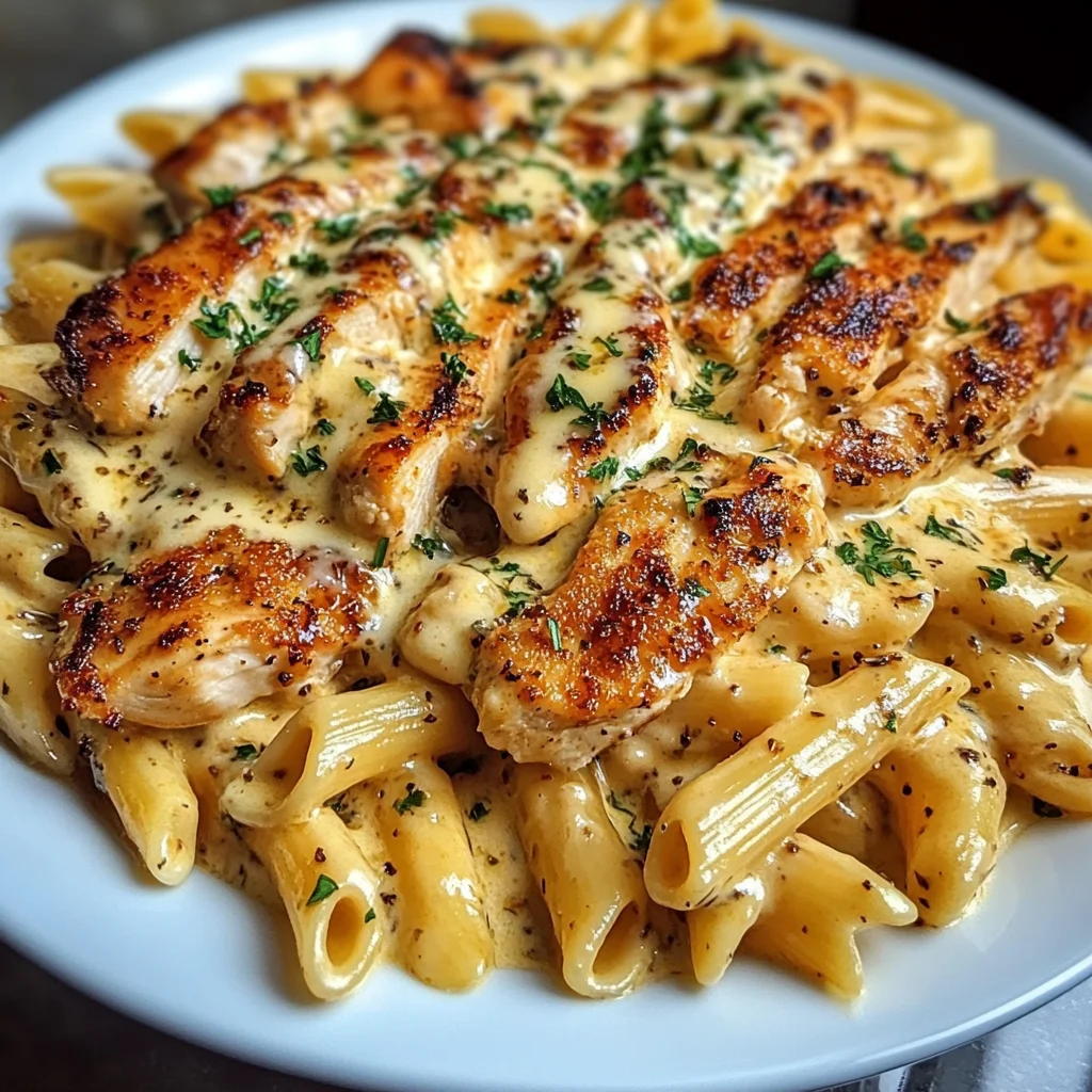 Penne au Poulet Crémeux aux Trois Fromages Cajun