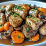 Poêlée de boeuf Crémeuse aux Champignons et Carottes : Un Régal Réconfortant
