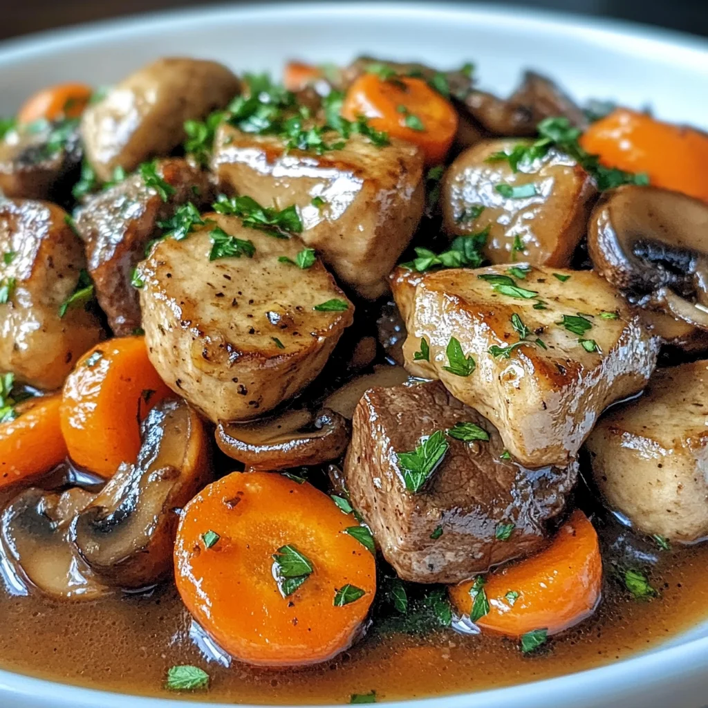 Poêlée de boeuf Crémeuse aux Champignons et Carottes : Un Régal Réconfortant