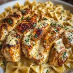 Poulet Cajun aux Pâtes Farfalle à la Crème d'Ail et Parmesan