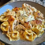 Poulet Rôti à l'Ail Beurré avec Tortellini Crémeux au Provolone