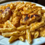 Poulet à l'Ail Cajun avec Penne et Sauce au Fromage Velveeta