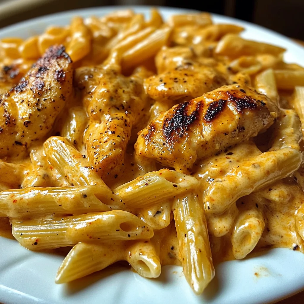 Poulet à l'Ail Cajun avec Penne et Sauce au Fromage Velveeta