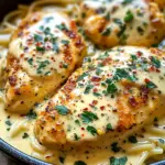 Poulet à l'Ail et au Parmesan dans une Sauce Mozzarella Fromagère