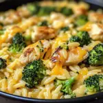Poulet brocoli orzo au cheddar