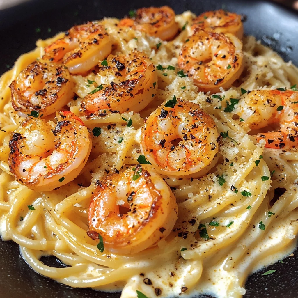 Spaghetti Crémeux aux Crevettes Cajun