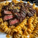 Steak au Beurre à l'Ail avec Rotini au Parmesan