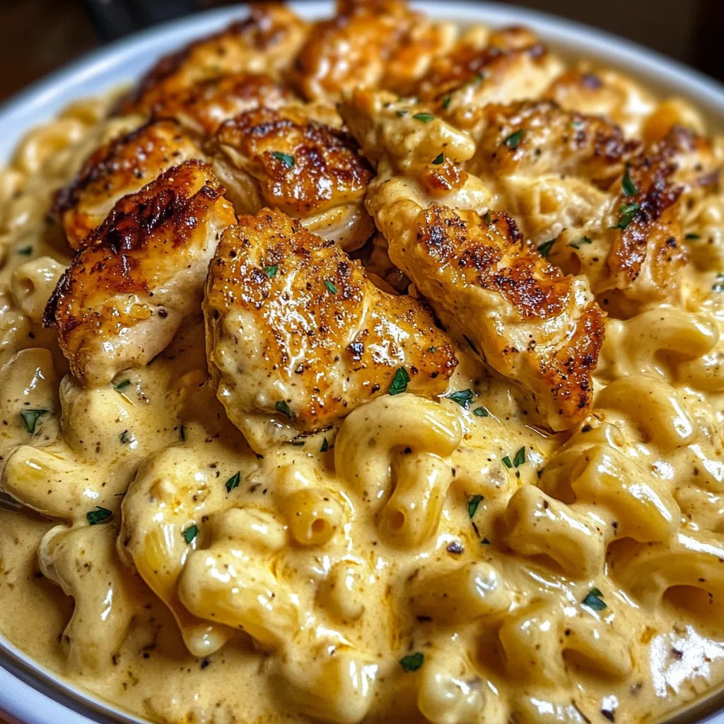 Macaroni Crémeux au Poulet Rôti à l'Ail