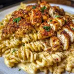 Pâtes Rotini au Poulet Cajun et Sauce Alfredo Crémeuse