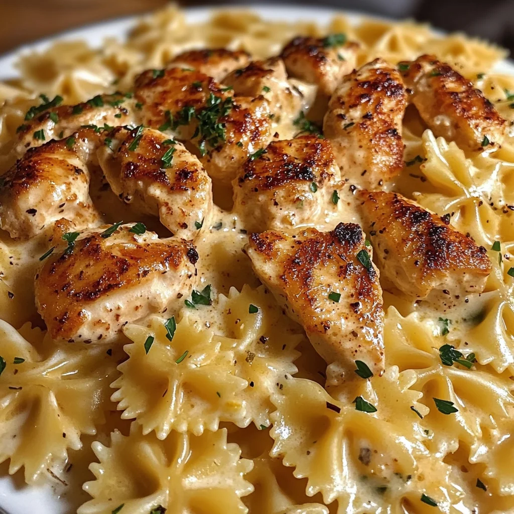 Pâtes au Poulet Cajun à la Crème d'Ail et Beurre