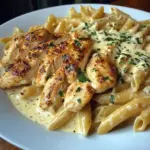 Penne au Poulet Crémeux à l'Ail et au Parmesan
