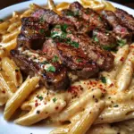 Penne au Steak Cajun et Sauce Crémeuse au Fromage