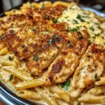 Poulet Cajun à l'Ail et Beurre dans une Sauce Alfredo Crémeuse aux Trois Fromages