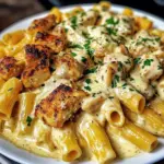 Poulet Crémeux aux Rigatoni et Sauce à l'Ail, Cheddar et Parmesan
