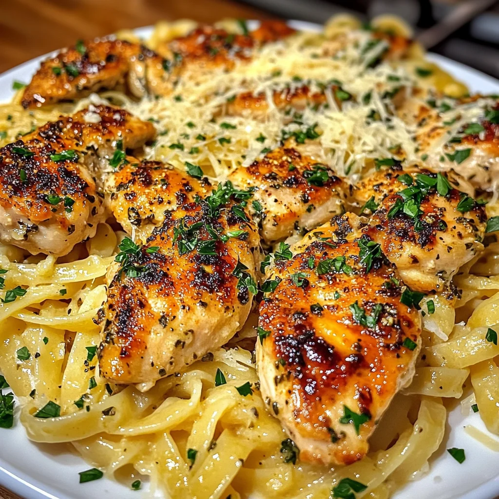Poulet au Beurre à l'Ail Linguine