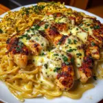 Poulet au Beurre à l'Ail avec Linguine et Fromage Mozzarella