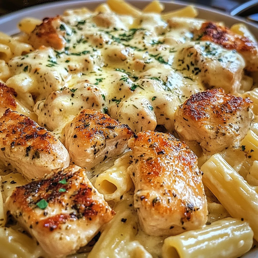 Poulet au Beurre à l'Ail avec Rigatoni et Parmesan