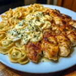 Poulet au Beurre à l'Ail avec Sauce Crémeuse aux Tortellini Mozzarella