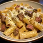 Rigatoni Crémeux au Steak et Parmesan