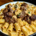 Rigatoni au Steak Cajun dans une Sauce Crémeuse au Parmesan et à l'Ail