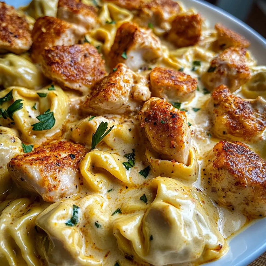 Tortellini au Poulet Cajun dans une Sauce au Fromage Veloutée